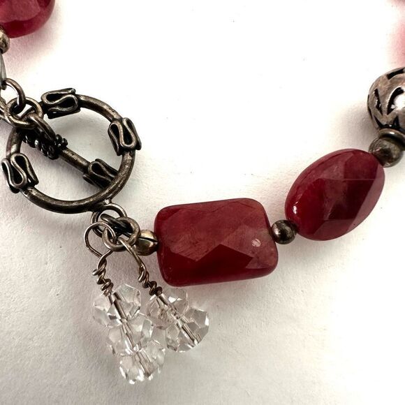 red aventurine and silver beaded bracelet - Picture 10 of 11